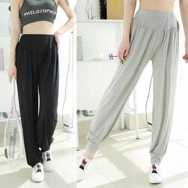 Pantaloni casual larghi di grandi dimensioni Primavera Estate Pantaloni lanterna modali sottili Pantaloni lunghi da ballo per yoga sportivo da donna 2