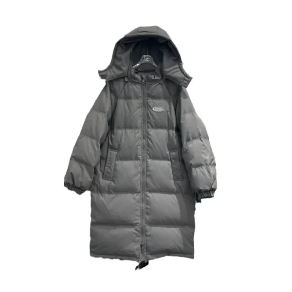 Piumino lungo in cotone ispessito da donna Piumino invernale oversize di media lunghezza alla moda in stile Hong Kong 2