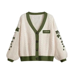 Evermore Cardigan Taylor Versione Green Vine ricamato con bottoni e bottoni maglione lavorato a maglia da donna autunno inverno abito vintage 1