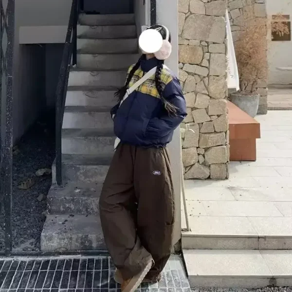 Pantaloni casual per adolescenti Gamba larga Tasca ampia stile americano pigro Forma di coltello Autunno Inverno Nuovo arrivo Streetwear 4