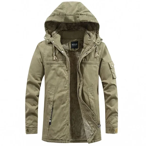 Parka cappotto militare antivento giacche con cappuccio uomo cotone lavato in pile spesso Casual nuovo inverno caldo giacca college da uomo 2