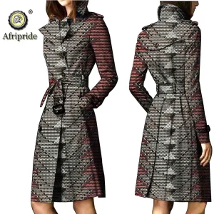 2025 Cappotti africani per le donne Bazin Riche Ankara Abbigliamento Trench in puro cotone Trench con stampa batik in cera personalizzata privata S1824015 1
