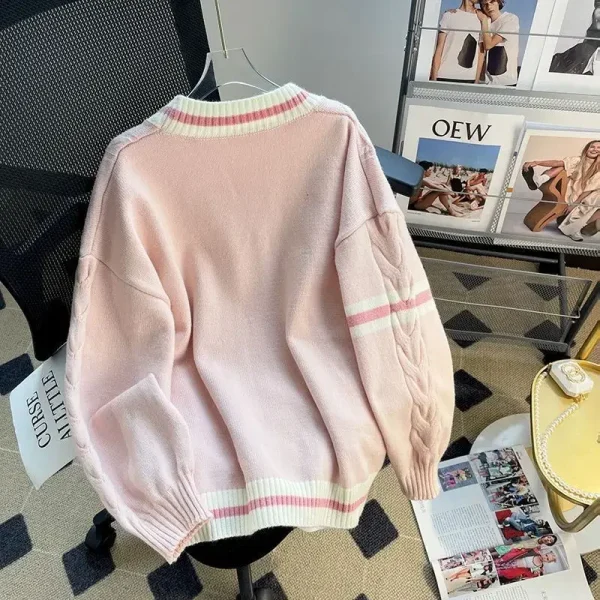 Deeptown Dolce Coquette Maglioni Cardigan Donna Kawaii Fiocco Cardigan lavorato a maglia Stile preppy giapponese Lolita Maglieria JK Maglioni 2