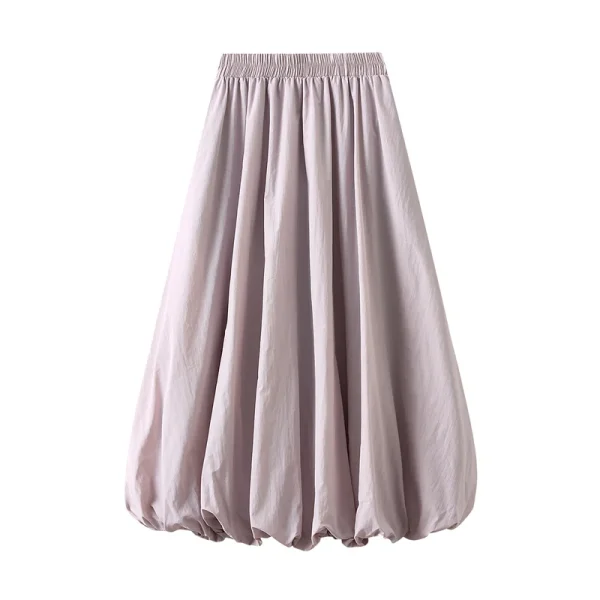 Gonne A sbuffo Lamuusaa donna estate 2024 tinta unita vita alta una linea gonna lunga con gemme A bolle eleganti gonne da donna Streetwear 5