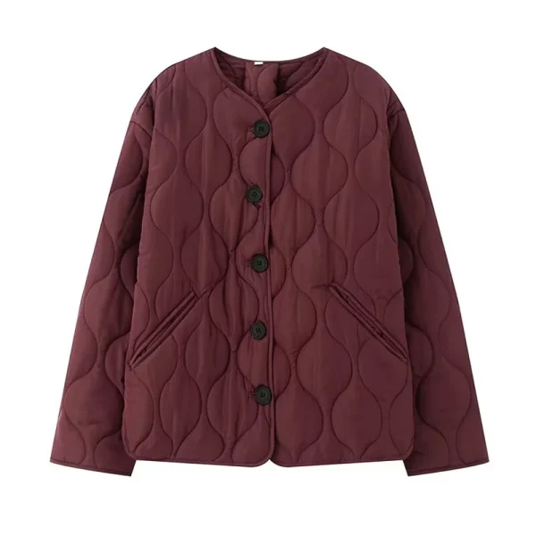Giacca da donna casual in cotone a maniche lunghe con scollo tondo semplice e versatile 3