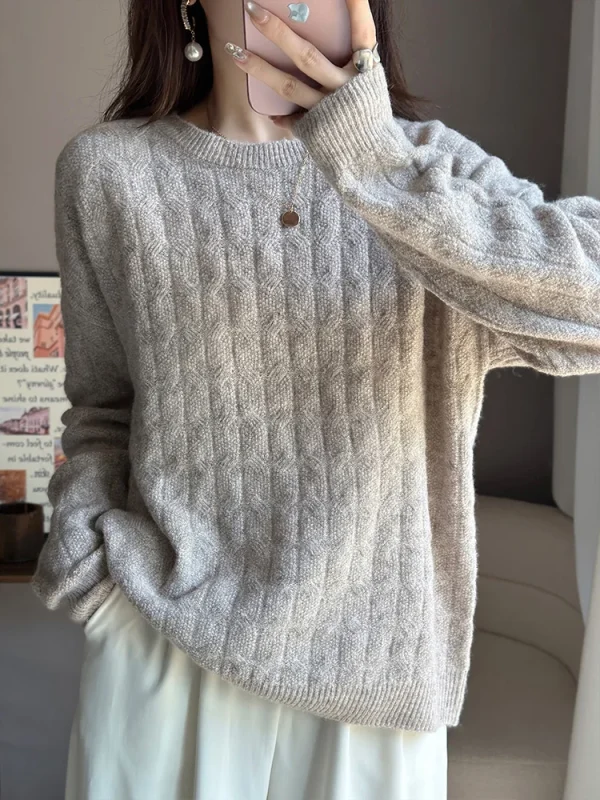 Moda 100% lana australiana Maglione Cashmere Pullover Donna Maglieria O-Collo Manica lunga Autunno Inverno Nuovo Abbigliamento Basic Top 5