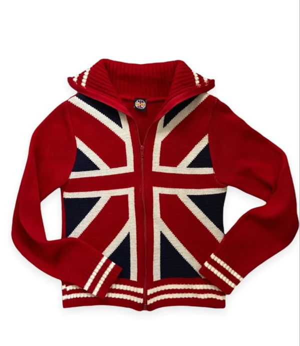 Maglione cardigan a righe stella Y2K retrò autunno e inverno da donna con cerniera strisce top multifunzionale maglione casual fratello punk 1