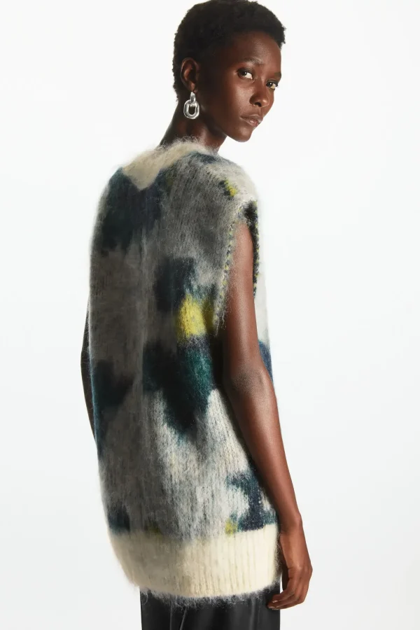 Costume etereo 2025 cos inverno nuovo stile di gilet lavorato a maglia in misto lana e mohair con scollo a V alla moda e casual da donna 1