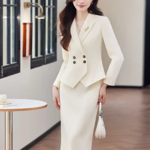 AIYSSA2025 Giacca + gonna da abito in due pezzi da donna professionale alla moda. Squisito, elegante, morbido e confortevole 1