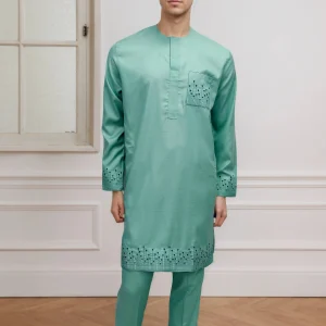 Arabo Jubba Thobe Ramadan Abbigliamento Abaya Musulmano Islamico Marocchino Africano da uomo Bella Preghiera Eid Abito Manica lunga Ricamo 1