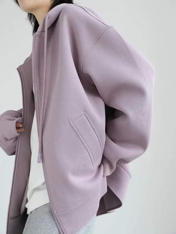 CHIC VEN Felpe da donna Felpe con cappuccio Solido Allentato Casual con cappuccio Top da donna Cappotto da donna Cappotto di media lunghezza Primavera Autunno 2025 6