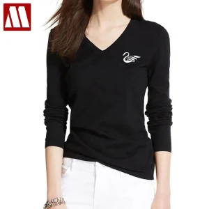 New Summer Tops For Women Print Swan Pattern Tee Shirts Femme T-Shirt da donna in cotone T-Shirt da donna Cygnus taglia 5XL 1