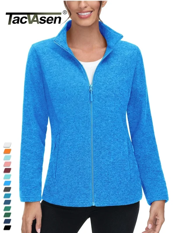 TACVASEN giacche in pile leggero primavera/autunno felpe sportive calde da donna maglione dolcevita Casual termico cappotti top 1