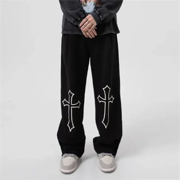 Pantaloni lunghi oversize larghi casual sportivi a tracolla American High Street Vibe per uomo e donna Pantaloni da coppia autunno inverno 1