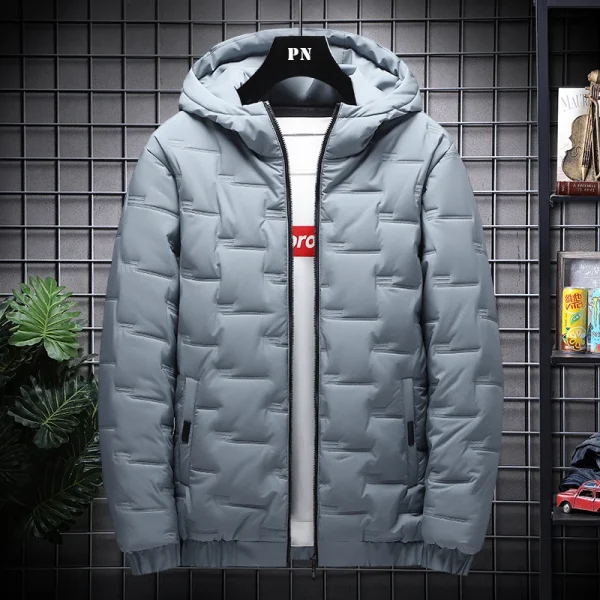 Parka imbottito con cappuccio da uomo nuovo inverno Abiti caldi Giubbotti imbottiti in cotone alla moda Cappotti larghi Giacche di pane caldo addensato 3
