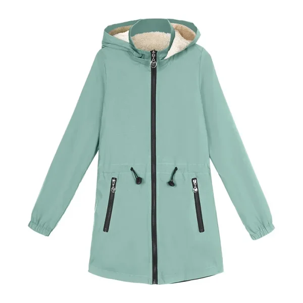 Giacca da donna autunno inverno in pile ispessito Cappotto caldo antivento che raccoglie la vita Capispalla corto per piccole figure 5