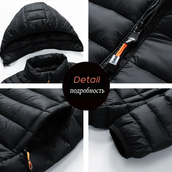 8XL Uomo Nuovo Autunno Inverno Caldo Impermeabile Parka Giacca Cappotto Mens Con Cappuccio Casual Outwear Cappello Staccabile Abiti Parka Cappotto Maschile 5