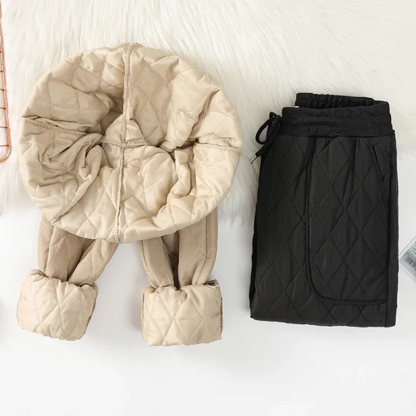 Pantaloni da jogging invernali in cotone ultraleggero 4XL Pantaloni da jogging larghi caldi casual da donna Pantaloni capris a vita alta spessi 4