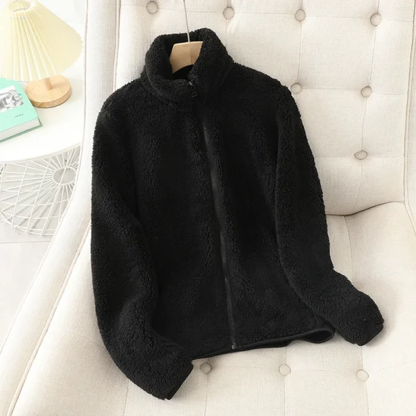 Cappotto in pile da donna Giacca invernale calda addensata Abbigliamento su due lati Cappotti in pile di corallo in velluto double face Giacche in pile polare 6