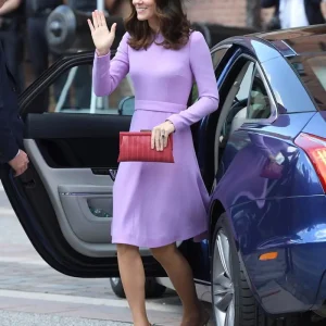 Abito da principessa moda Kate half running abito viola manica lunga donna pieghe Dres 1