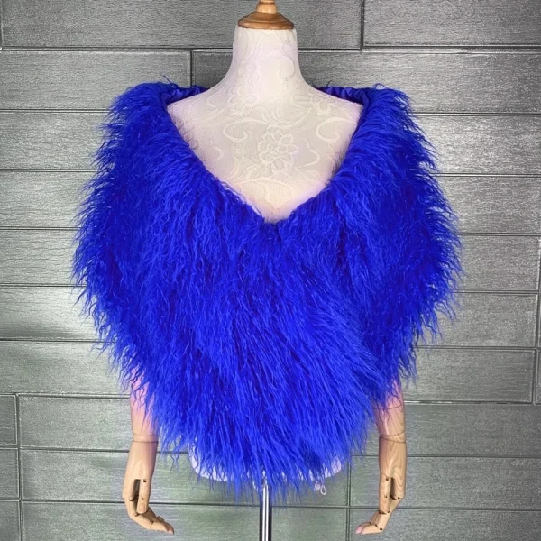 LANMREM Scialle in pelliccia sintetica per le donne Autunno Inverno Nicchia Chic Imitazione pelliccia Mantello da damigella d'onore 2025 Accessori moda 2DB4551 6