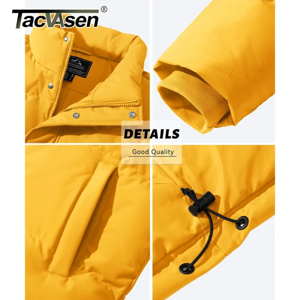 TACVASEN piumini invernali uomo colletto alla coreana giacche trapuntate resistente all'acqua piumino leggero giacca a vento cappotti maschili 5