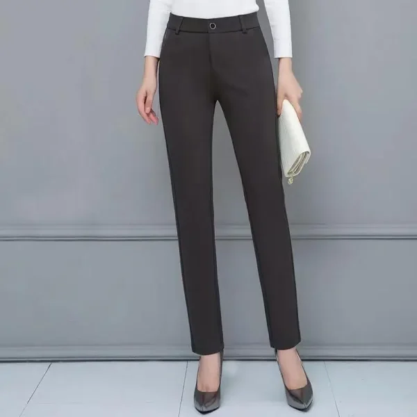Nuovi pantaloni da abito da donna primavera e autunno con ciondolo a vita alta pantaloni dritti larghi e sottili casual versatili 6