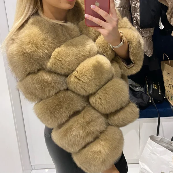 Cappotto di pelliccia da donna Giacche di pelliccia di volpe per abbigliamento donna Giacca di pelliccia di volpe reale naturale Cappotti per donna Giacca di pelliccia in promozione 2
