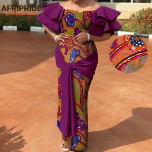Abiti africani per le donne senza spalline con spalle scoperte a vita alta Maxi abito con stampa abbigliamento abiti Dashiki moda elegante A2225003 1