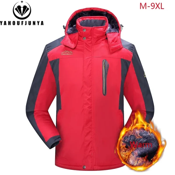 9XL Nuovi Uomini di Inverno Outwear In Pile Caldo Rimovibile Giacca Con Cappuccio Da Uomo Sci All'aperto Giacca A Vento Impermeabile Giacca Casual Cappotto Maschile 4