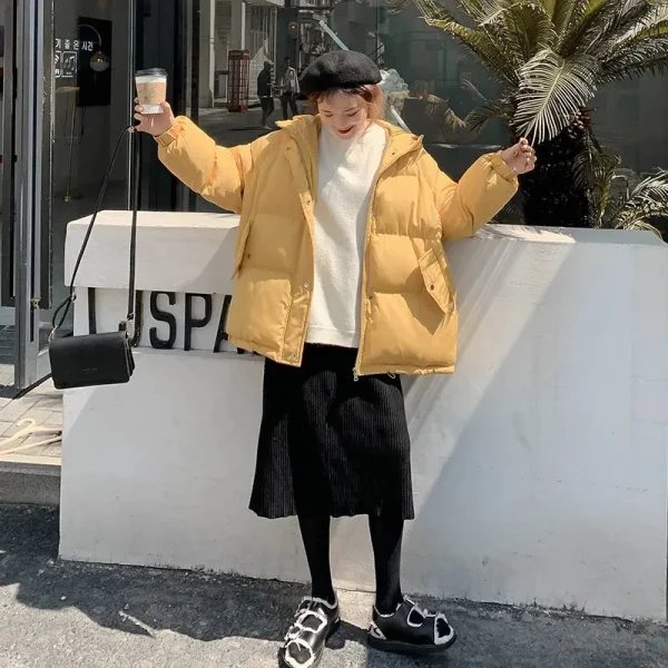 2023 nuove donne giacca corta parka invernali giacche imbottite in cotone con cappuccio spesse cappotti donna piumino allentato parka Oversize Outwear 3