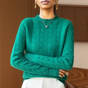 Autunno e inverno nuova moda 100% pura lana maglione girocollo manica lunga pullover maglione abbigliamento donna pop coreano topWQ712 1