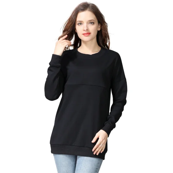 Maglione premaman invernale felpe con cappuccio a maniche lunghe in cotone spesso vestiti per l'allattamento al seno mamma allattamento in gravidanza indossare grandi dimensioni 2