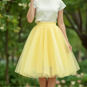 Minigonna in tulle da donna Gonna corta a pieghe in rete a vita alta vintage Gonna tutu femminile autunno inverno per gonna da donna per abiti da festa 1
