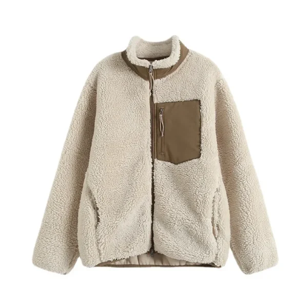 Calda giacca in pile per uomo e donna, capispalla autunno inverno antivento, vestibilità ampia, cappotto corto dalla Cina continentale 5