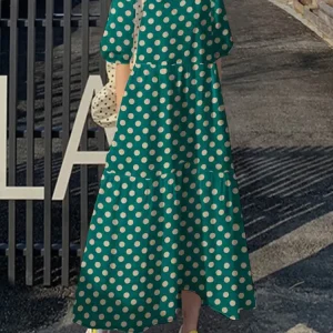 Abiti estivi da donna 2024 ZANZEA moda elegante pois stampati manica corta vestito estivo casual allentato vacanza abiti Sarafans 1