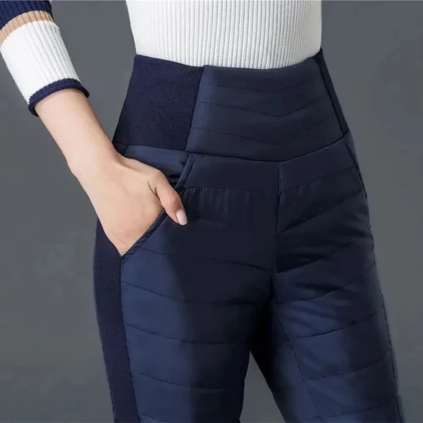 Pantaloni a matita in cotone invernale da donna pantaloni a vita alta antivento caldi e sottili pantaloni Casual leggeri di grandi dimensioni 4xl spessi 3