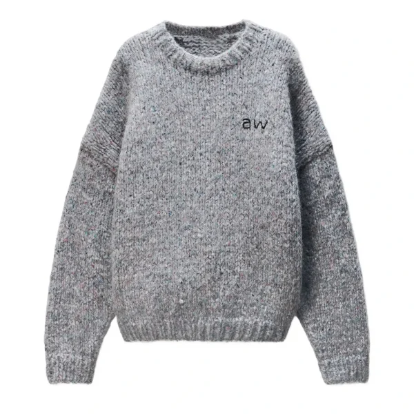 AW 2025 Inverno Nuovo nel marchio maglione lavorato a maglia per uomo e donna Wang unisex grigio pullover oversize maglieria top con cappuccio vestiti 1