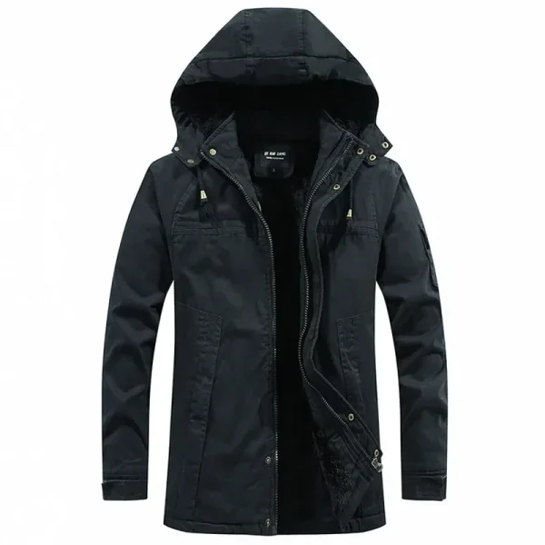 Parka cappotto militare antivento giacche con cappuccio uomo cotone lavato in pile spesso Casual nuovo inverno caldo giacca college da uomo 5