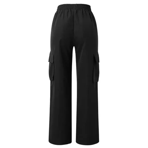 Pantaloni casual a gamba dritta traspiranti a vita alta Pantaloni cargo leggeri estivi Pantaloni sportivi vintage stile americano da donna 5