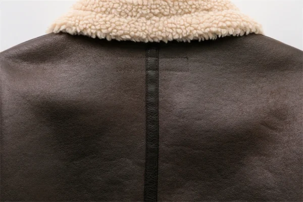 RARF 2024 nuova moda donna spessa calda giacca in Shearling finto cappotto Vintage manica lunga cintura orlo capispalla femminile 5