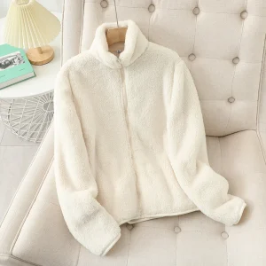 Cappotto in pile da donna Giacca invernale calda addensata Abbigliamento su due lati Cappotti in pile di corallo in velluto double face Giacche in pile polare 1