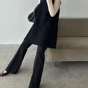 Kuzuwata nuovo colletto quadrato senza maniche abito elegante Slim Fit a-line vita allentata abiti morbidi giappone nuovo gilet cinghie Casual Robe 1