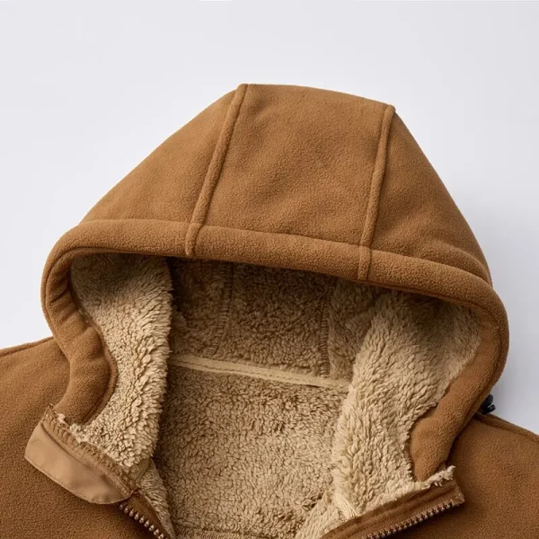 Nuova giacca in lana di agnello calda spessa tinta unita moda autunno e inverno per giacca sportiva antivento casual allentata da uomo taglie forti 2