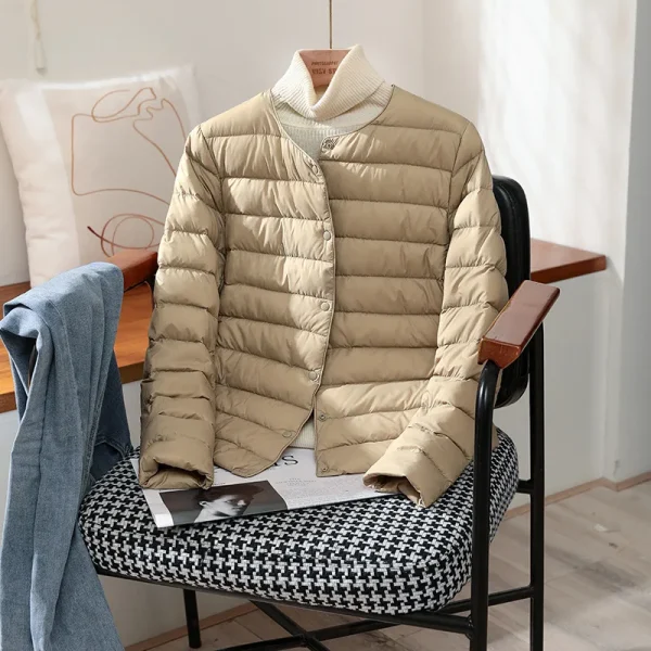 2024 nuovi arrivi autunno inverno caldo donna piumino d'anatra bianco giacche sottili moda femminile cappotti imbottiti ripiegabili ultraleggeri 2