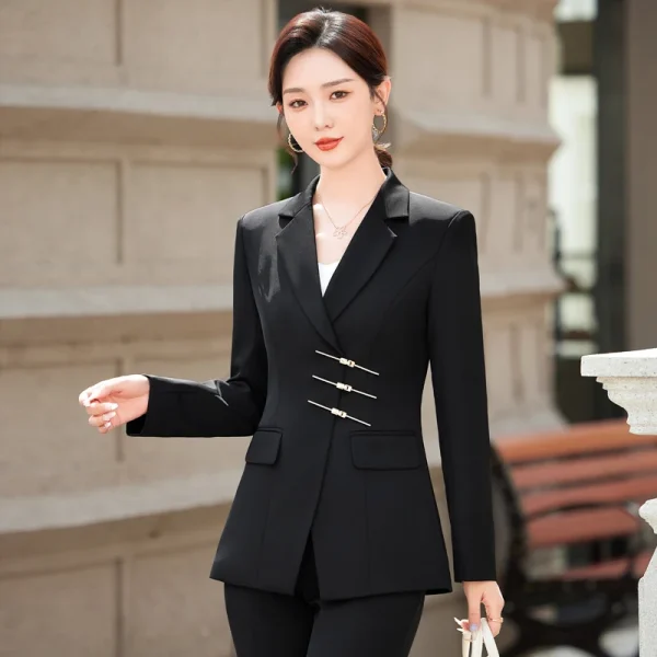 NAVIU Donne eleganti Disegni uniformi formali rossi Tailleur pantalone con giacche e pantaloni Abiti da lavoro da donna Set blazer da donna in stile OL 2
