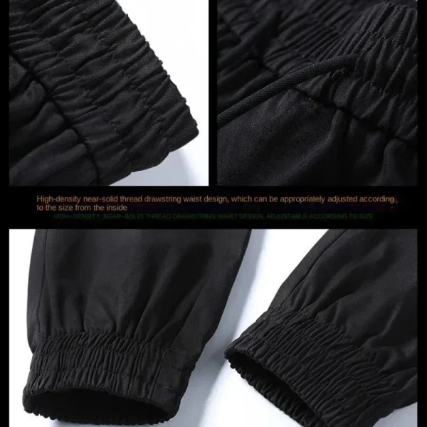 Pantaloni cargo da donna estivi Hip Hop Moda sportiva Pantaloni Harem coreani casual larghi Pantaloni da jogging neri con tasche multiple 5