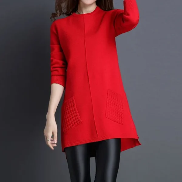 Moda femminile tinta unita semplicità pullover lavorati a maglia pendolari maglioni a maniche lunghe tutto-fiammifero autunno inverno abbigliamento donna 3