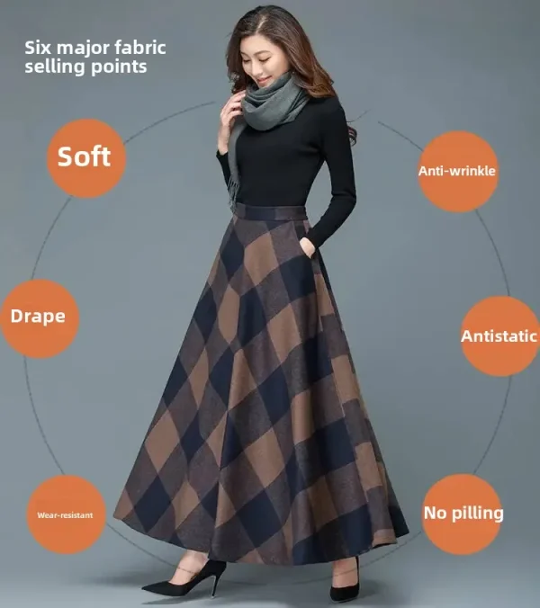 Inverno Nuovo Plus Size Abbigliamento donna Gonna a trapezio di media lunghezza Autunno/Inverno Abito lungo per le donne Abbigliamento casual alla moda 3