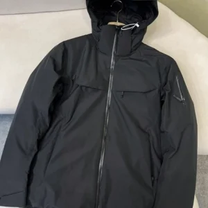 ARC Bird Ricamo Macai Piumino d'anatra Parka Giacca rigida da uomo Cappotto con cappuccio antivento impermeabile per escursionismo in campeggio 1